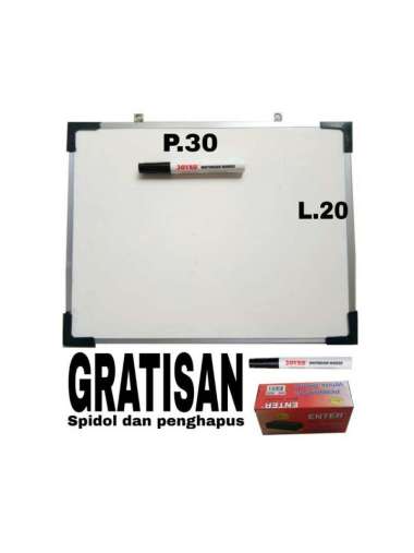 whiteboard papan tulis mini 30x20 Putih