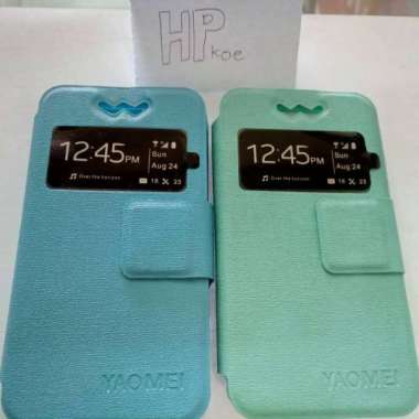 Flip Case Dompet Universal Sarung HP Cina/Advan/Evercoss Ukuran 3inchi-3.5inchi biru