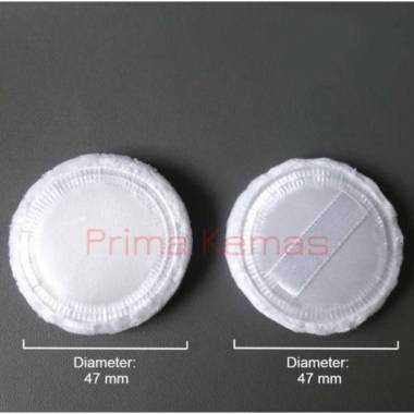Puff Katun Pita Putih D 47mm - puff bedak - kemasan kosmetik