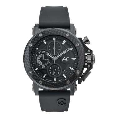 Alexandre Christie AC 9205 MC LEPBA(GL) Carbon Edition Chronograph Black Dial Black Rubber Strap [Ma