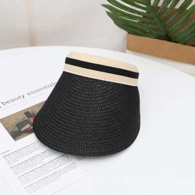 TIFFANY Chapeau Anti UV Sun Hat Topi Pantai Topi UV Topi Anyam Topi Wanita BLACK