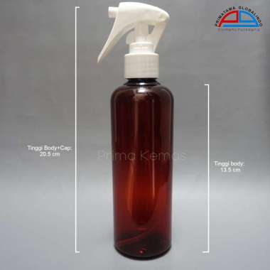 Botol Trigger Spray 250 ml - botol kosmetik 250 ml - botol skincare Pet 250 ml Coklat Trigger Putih