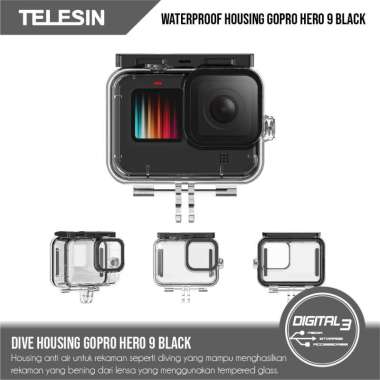 Telesin GoPro Hero 9 / 10 / 11 / 12 / 13 Black Underwater Dive Case Housing 45M Waterproof Clear