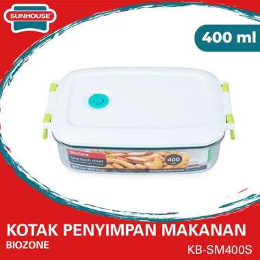 Sunhouse (KB-SM400S) Kotak Penyimpan Makanan 400ml Biozone 1 Pcs TRANSPARANT