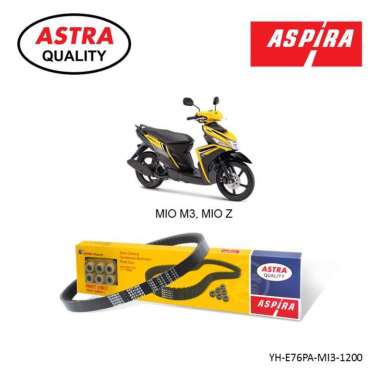 Paket V-belt Aspira (V-belt Kit) untuk Motor MIO M3, MIO Z (YH-E76PA-MI3-1200) Hitam