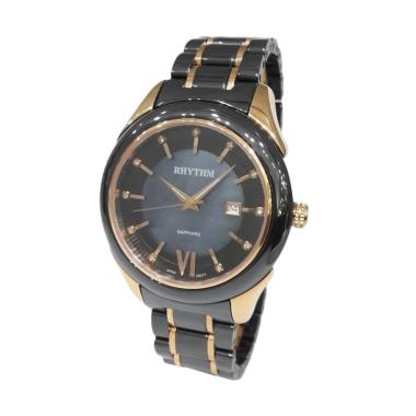 Rhythm Ceramic C1404T06 Jam Tangan Pria - Black & Gold -
