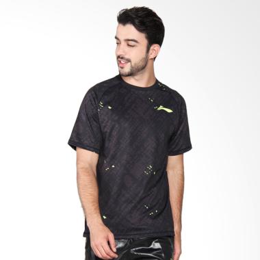 Li Ning RN Tee Kaos Badminton Pria - Black ATSL435-1
