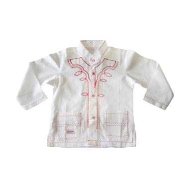 Rafifa Panjang Model B Baju Koko Anak - Putih Gading
