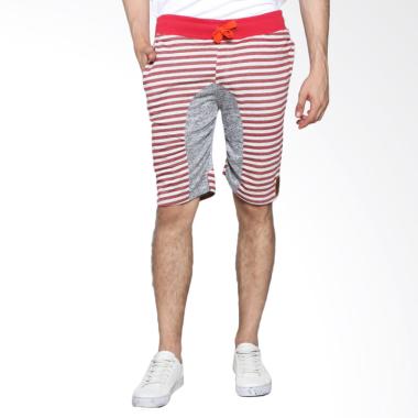 Limback 4019 Bomber Celana Pendek Pria - Salur 2D Hitam