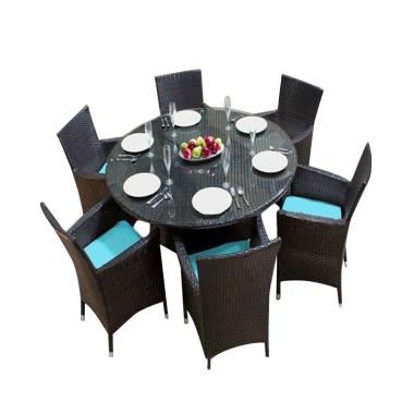 Prissilia Meja Taman 6 Seater Circle Table Sets