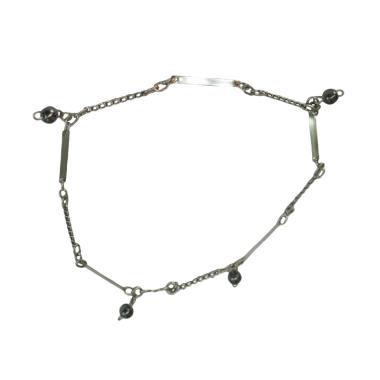 Spicegift Plate Beads Gelang Kaki Baja Putih