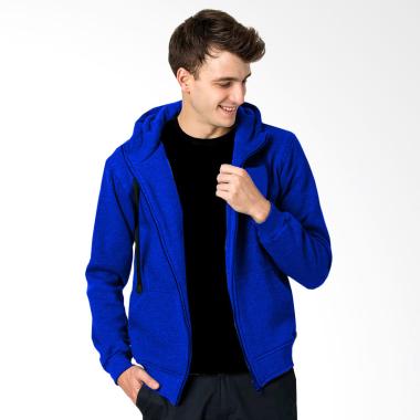 DEcTionS Sweater Zipper Hoodie Distro Jaket Polos Pria - Biru
