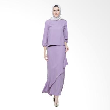 WM Demna Basic Blouse with 7/8 gather sleeves Atasan Muslim - Purple Semua Ukuran Purple