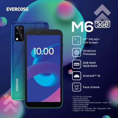 Evercoss M6 3/16 Ram 3GB Internal 16GB Garansi Resmi Black
