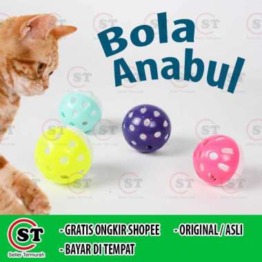 Mainan Kucing Bola Krincing Mini Cat Toys Dog Toys Bola 1pcs Bola Plastik Dengan Suara Nyaring
