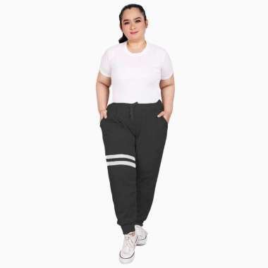 Celana Jogger Training wanita BIG SIZE terbaru - Jfashion Kevilia Jumbo 4L Hitam