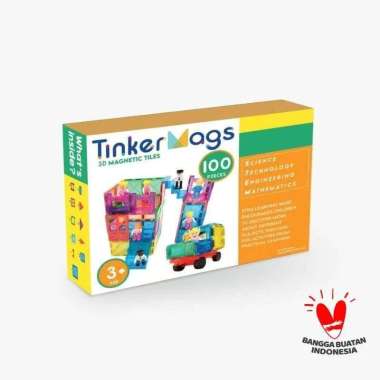 Tinkermags Magnetic Tiles Basic - 100 Sets