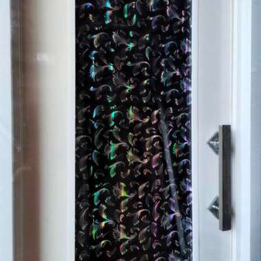Pintu Kamar Mandi PVC Motif Hologram Crystal Batik Hitam Indonesia