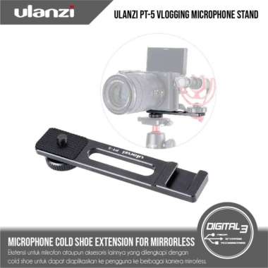 Ulanzi PT-5 Cold Shoe Mic / LED Mount Plate 1/4" Tripod Camera Adapter