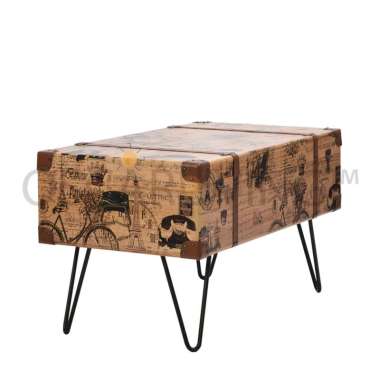 OLC Coffee Table Motif Sepeda Vintage / Meja Tamu [Khusus Jabodetabek]