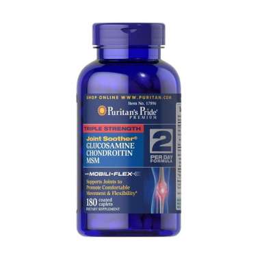 Puritan'sPride Triple Strength Glucosamine Chondroitin & MSM Joint Soother [180 Caplets]