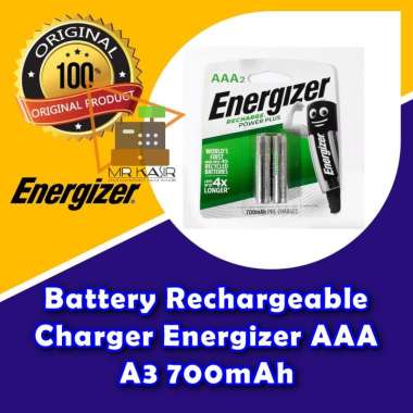 Batere Baterai Battery Rechargeable Charger Energizer AAA A3 700mAh