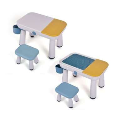 Parklon Square Building Block Table (FREE Blocks) - Blue