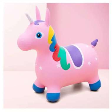 Mainan Anak Kuda Unicorn Kuda Karet Loncat Jumping - Unicorn Pink
