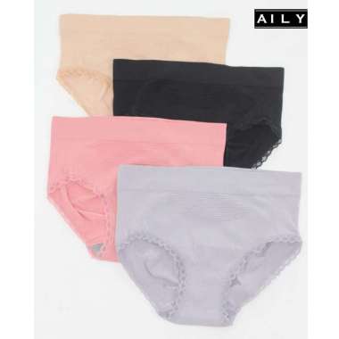 Aily AL38 Celana Dalam Wanita Mid Waist Rajut Coklat