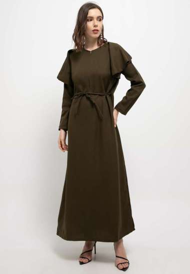 Hazelnut Qalisya Dress - Army