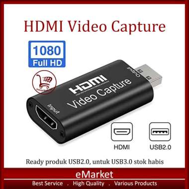 HDMI Video Capture Card Hitam - Untuk Merekam Video dan DSLR