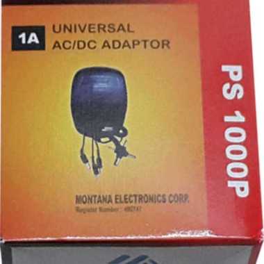 Adaptor 1A Montana 1.5v,3v,4.5v,6v,7.5v,9v & 12v ( Multi output DC )