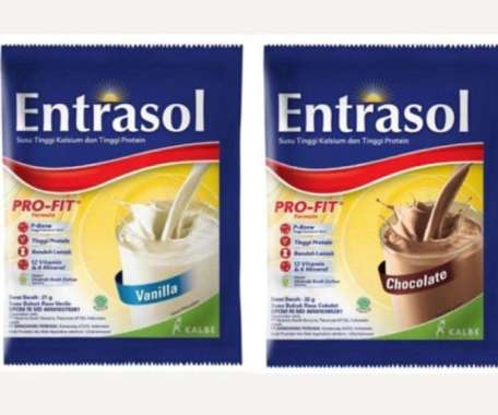 Entrasol Rasa Vanilla Renceng Isi 10 sachet Susu Lansia Untuk Tulang