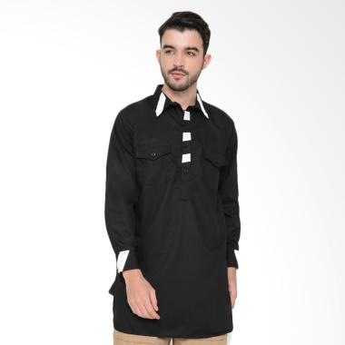 Zayidan Baju Gamis Yaman Baju Muslim Koko Pria - Hitam