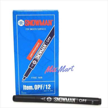 OHP Pen Snowman OPF /12 proyektor mika fine hitam