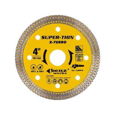 Benz Diamond Wheel X Turbo 4" Mata Potong Keramik Granit Batik Kuning