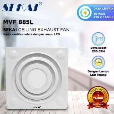 SEKAI CEILING EXHAUST FAN PLAFON MVF 885 L WITH LED
