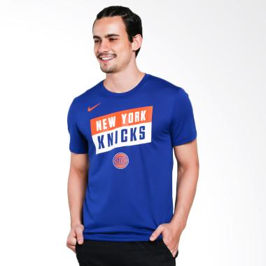 NIKE Men Basketball New York Knicks Dry Tee Essentials Stck T-shirt Olahraga Pria [TM AA2468-495]