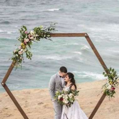 [ READY STOCK!! ] Backdrop Hexagon Wedding Rustic UKURAN BESAR 2M