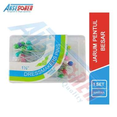 Jarum Pentul Hijab Pin Kecil Warna Aksesoren / Dressmakers Pins Pentol Mini Premium [1,5 Inch]