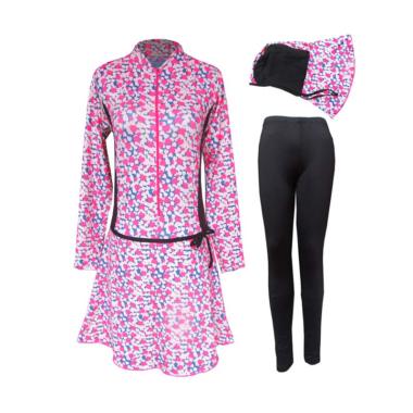 Rainy Collections Motif Hati Baju Renang Muslim Wanita - Multicolor