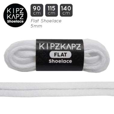 KipzKapz FS43 Flat Shoelace / Tali Sepatu Pipih [5 mm] 140 cm White NB