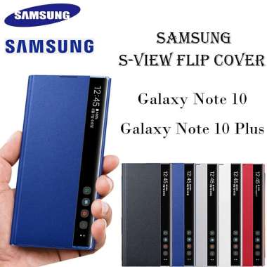 Samsung Note 10 Plus Note 10Plus Flip Clear View Cover Case Original 100% - Biru Samsung Galaxy Note
