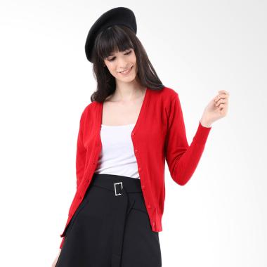 Mobile Power MPL258 Ladies Basic Cardigan Wanita - Red