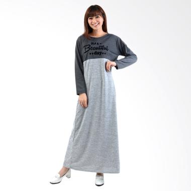 Jfashion Beautiful Day Kombinasi Wa ... ting Long dress - Abu tua
