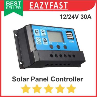 Solar Panel PV Cell Controller Charger Aki Baterai VRLA 12V 24V 30A 20 A