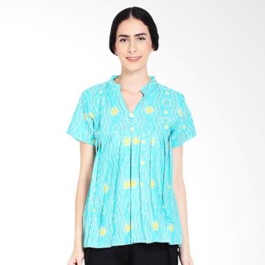 Winggo Etniq Pastel Jumputan Blouse Batik - Hijau