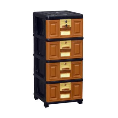 Napolly STB 400 BK1 4 Susun Lemari Plastik - Coklat