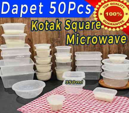 TERMURAH - Thinwall DM Kotak Square Rectangle Microwave 350ml - SQ