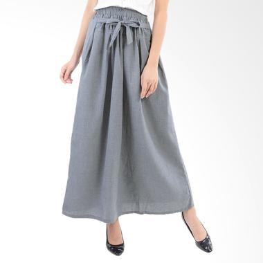 Koesoema Clothing Supernova Ribbon Maxi Skirt Rok Muslim Wanita - Light Grey